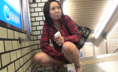 Asian teenager urinating